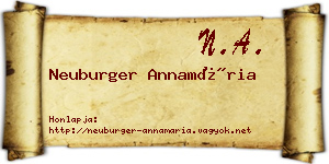 Neuburger Annamária névjegykártya
